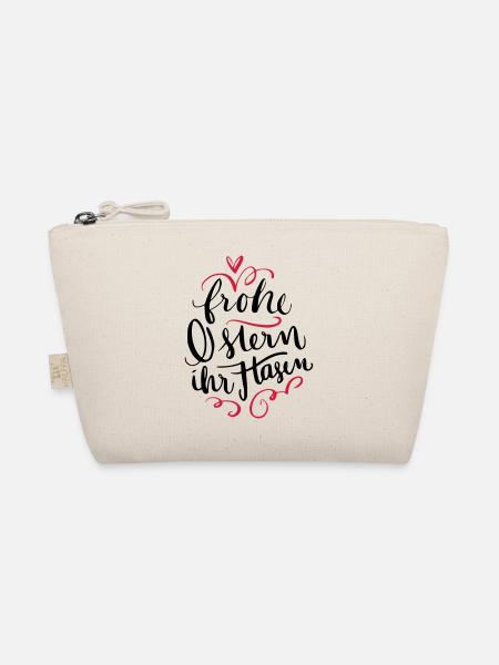 Happy Easter her bunnies - Organic Pouch - nature - Front
