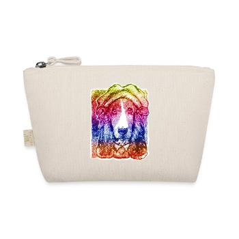 Dog lady with hood (rainbow) - Organic Pouch - nature - Front