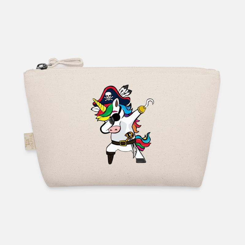 Dabbing Einhorn Piraten Geschenk - Bio-Täschchen - Natur