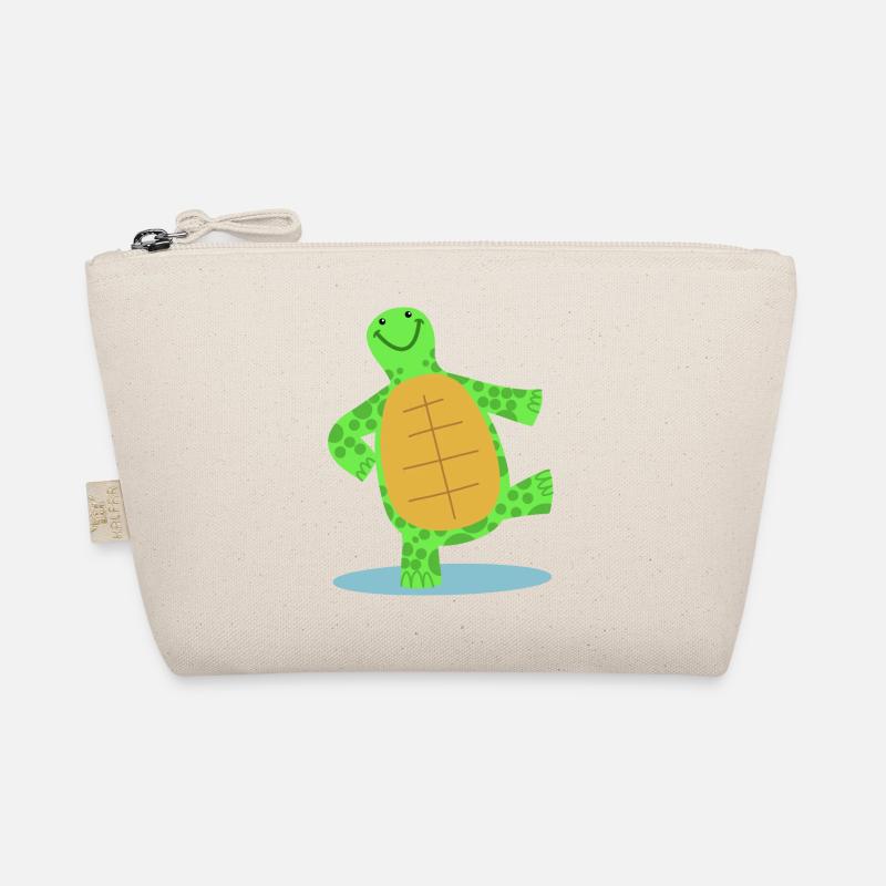 Hand drawn dancing turtle Organic Pouch
