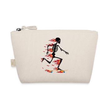 Skateboarding Skeleton Skater Skull Skate Skate - Organic Pouch - nature - Front