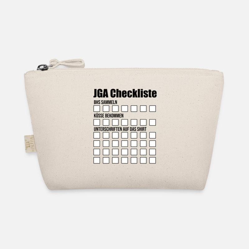JGA Bräutigam Junggesellenabschied Checkliste body - Bio-Täschchen - Natur
