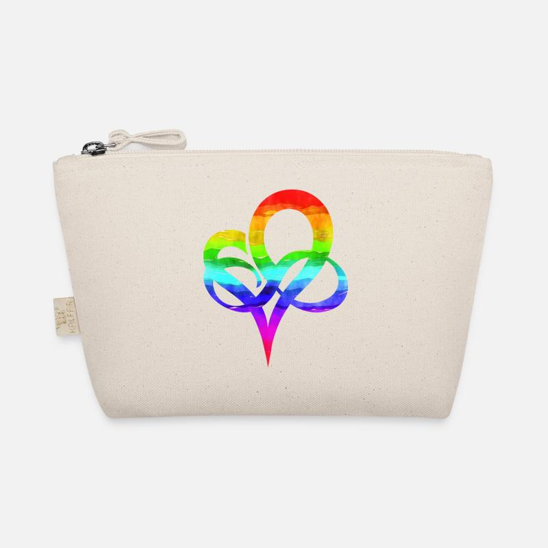 Polyamorie Herz Symbol Farbverlauf LGBTQ - Bio-Täschchen - Natur