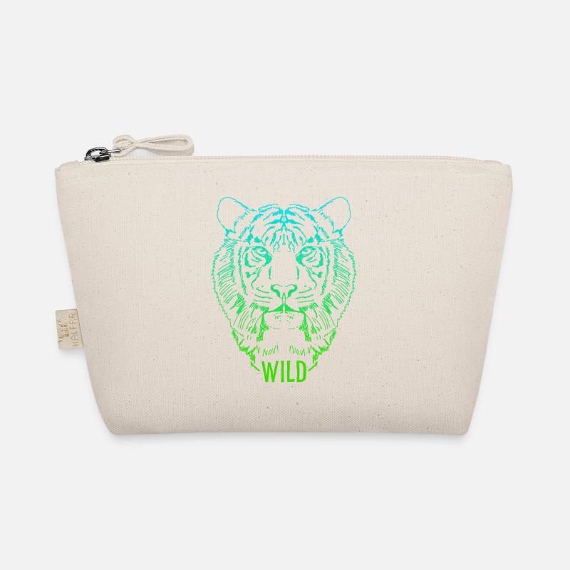 Wild Tigerkopf Skizze - Bio-Täschchen - Natur