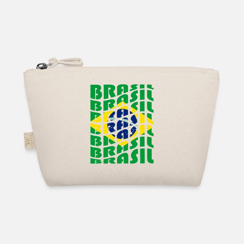Brazil Lettering Flags Design Organic Pouch