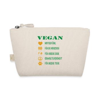 VEGAN Mitgefühl Veganer für Erde und Tiere - Bio-Täschchen - Natur - Vorne
