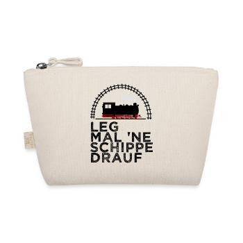 Dampflok Schiene Schippe drauf Kohle - Bio-Täschchen - Natur - Vorne