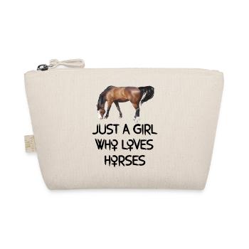just a girl who loves horses logo - Organic Pouch - nature - Front