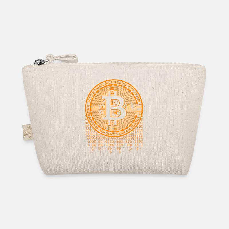 Bitcoin Logo Binärcode Bio-Täschchen