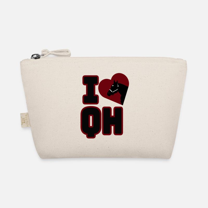 I LOVE QH - Bio-Täschchen - Natur