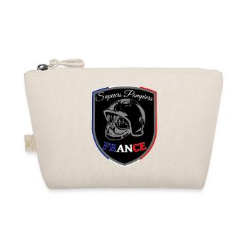 Firefighter blue white red France pennant BLACK - Organic Pouch - nature - Front