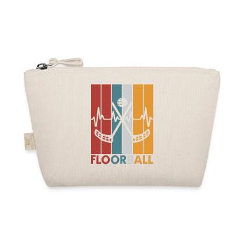 Floorball Unihockey Hockey Herzschlag Pulsschlag - Bio-Täschchen - Natur - Vorne