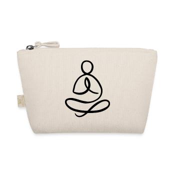 Méditation humaine, yogi, style ligne noire - Trousse biologique - nature - Devant