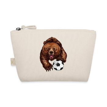 Bär mit Fußball - Bio-Täschchen - Natur - Vorne