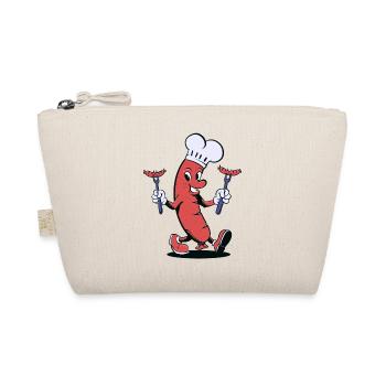 Sausage Grill Cartoon - Organic Pouch - nature - Front