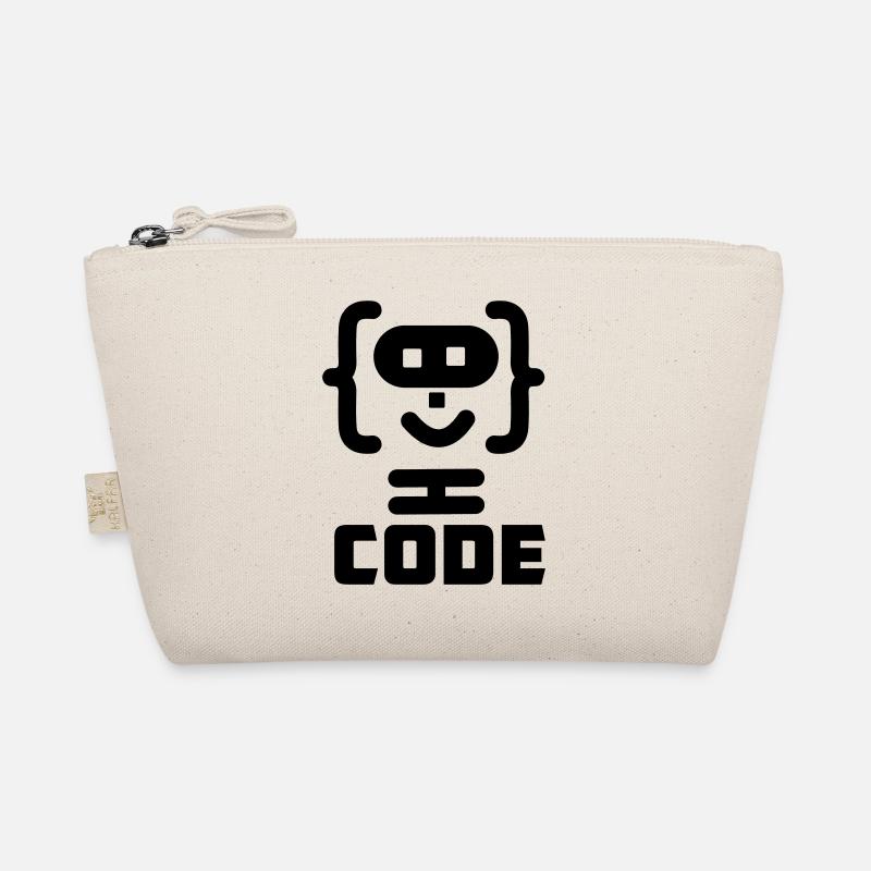 Hacker-Programmierer-Code-Logo mit Text CODE Bio-Täschchen
