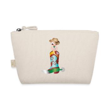 small earthworm as a cowboy in a western boot - Organic Pouch - nature - Front