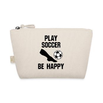 Play soccer, be happy (part of a leg, football) - Organic Pouch - nature - Front