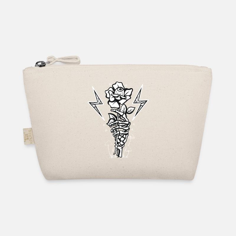 Skeleton Hand holding a Rose - Gothic Organic Pouch