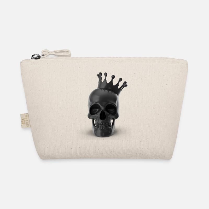 Black Skull with Crown 3D Bio-Täschchen