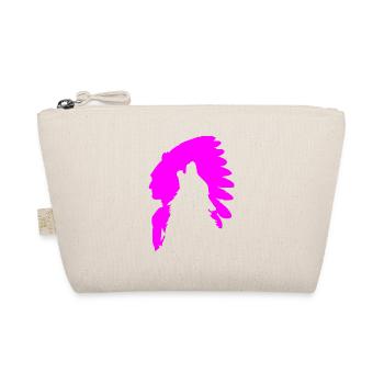 American Indian & Wolf SPORT Tshirt Birthday Gift - Organic Pouch - nature - Front