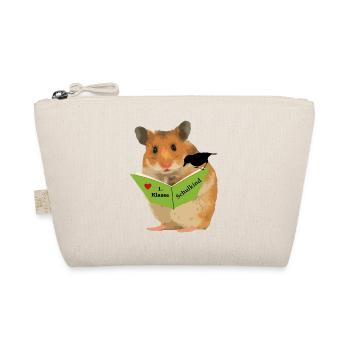 Schulkind 1 Klasse Hamster "Menno" freut sich - Bio-Täschchen - Natur - Vorne