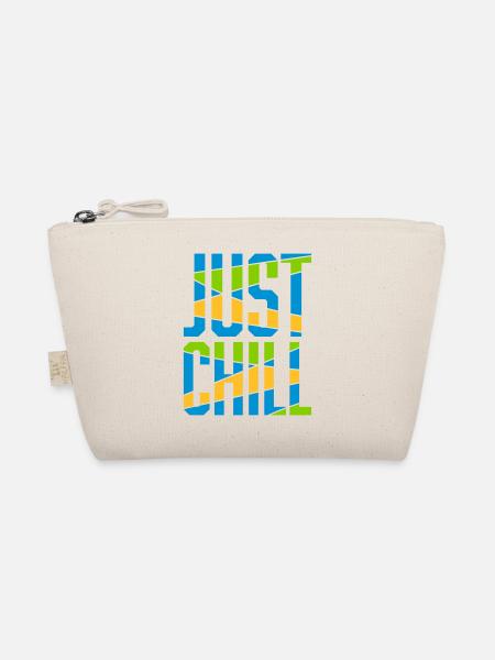 Just Chill Text Logo - Bio-Täschchen - Natur - Vorne