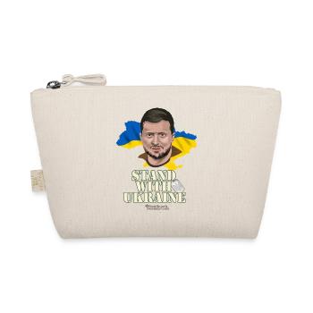 Zelenskyi T-Shirt Design Stand with Ukraine - Organic Pouch - nature - Front