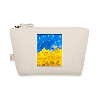 Pansies. Picture of flowers. Flag of Ukraine. UA Art - Organic Pouch - nature - Front