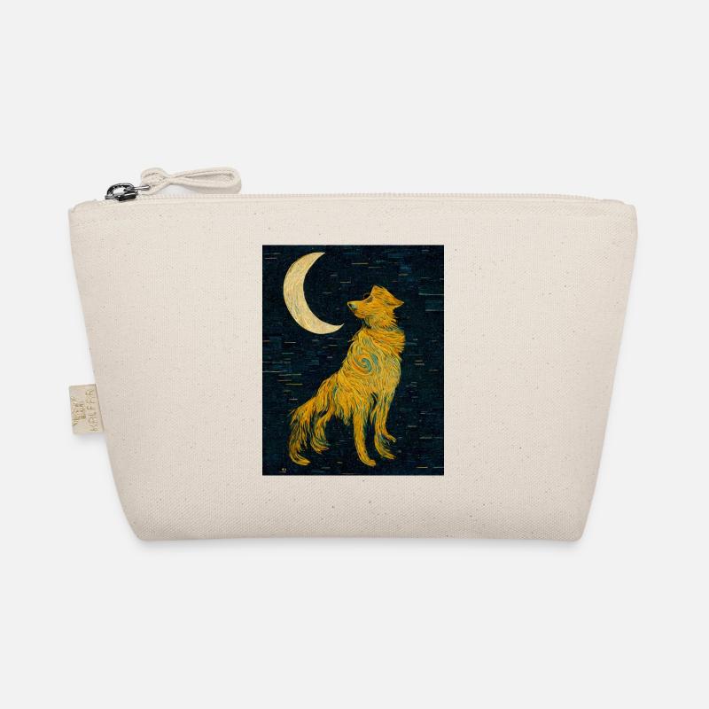 Hund Mond Gemälde - Bio-Täschchen - Natur