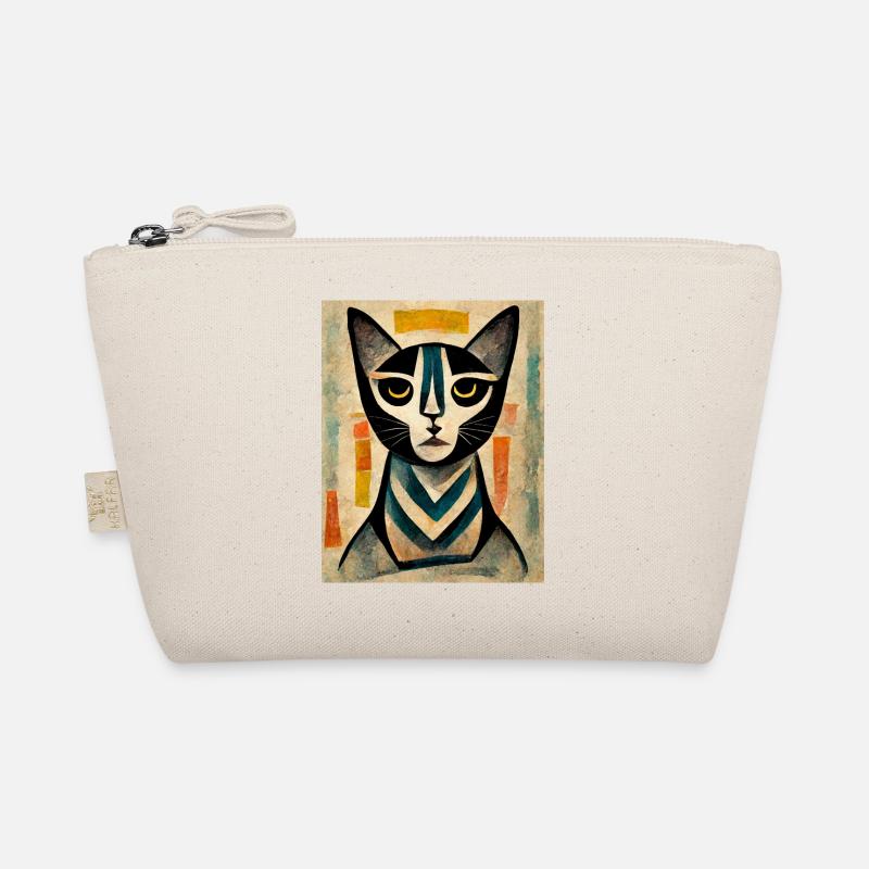 Cat abstract Organic Pouch