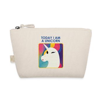 Unicorn with Motto – Unique Design - Organic Pouch - nature - Front