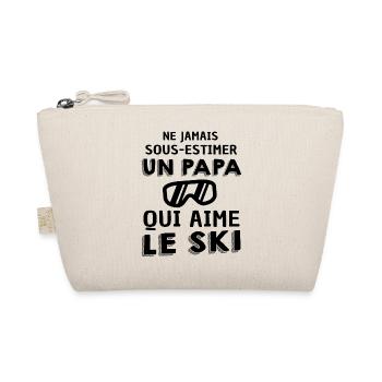 papa qui aime le Ski / papa skieur - Trousse biologique - nature - Devant