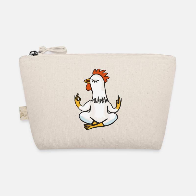 Huhn Hahn Yoga Lustig Geschenkidee - Bio-Täschchen - Natur