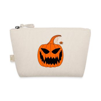 Halloween Kürbis mit Spinne - Bio-Täschchen - Natur - Vorne