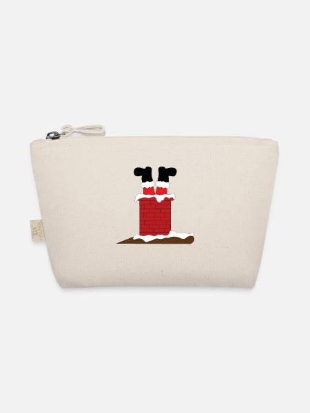 Merry Christmas Weihnachtsmann Schornstein - Bio-Täschchen - Natur