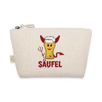 Säufel Teufel Säufer Wortwitz Bier Halloween - Bio-Täschchen - Natur - Vorne
