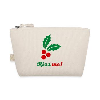 Kiss me - Design de Noël avec gui - Trousse biologique - nature - Devant