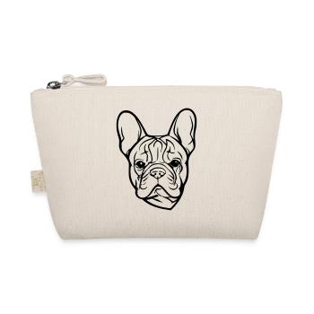 Französische Bulldogge Hund Kopf Illustration - Bio-Täschchen - Natur - Vorne