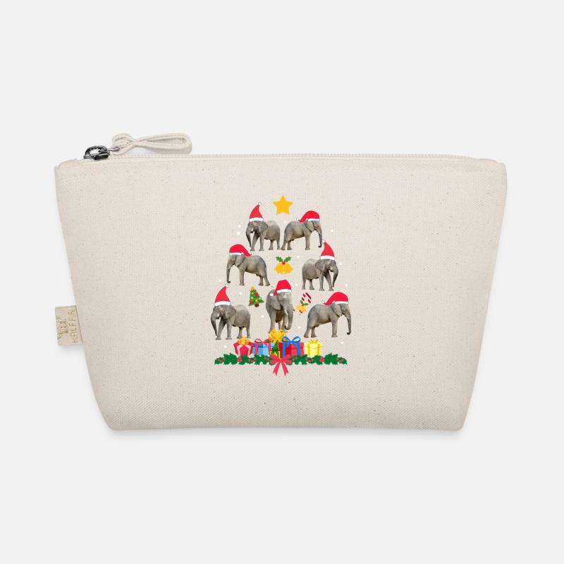 Elefant zu Weihnachten. Weihnachtsgeschenk Bio-Täschchen