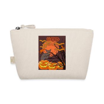 Boo with cat, witches and pumpkin T-shirt - Organic Pouch - nature - Front