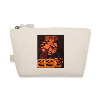 Boo with cat dark brown - Organic Pouch - nature - Front