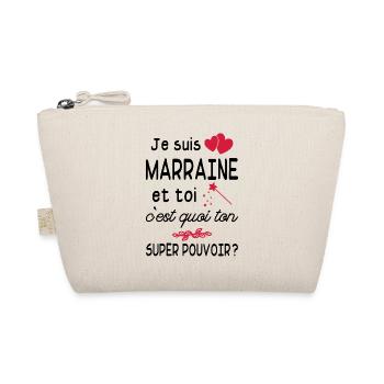 je suis marraine / cadeau humour marraine - Trousse biologique - nature - Devant