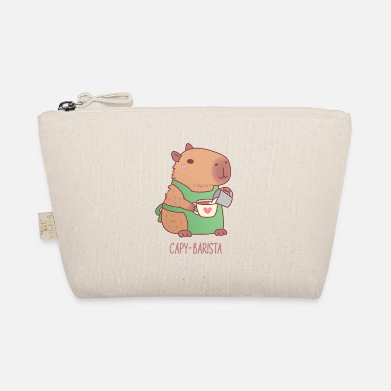 Cute Capybara Barista Preparing Coffee Organic Pouch