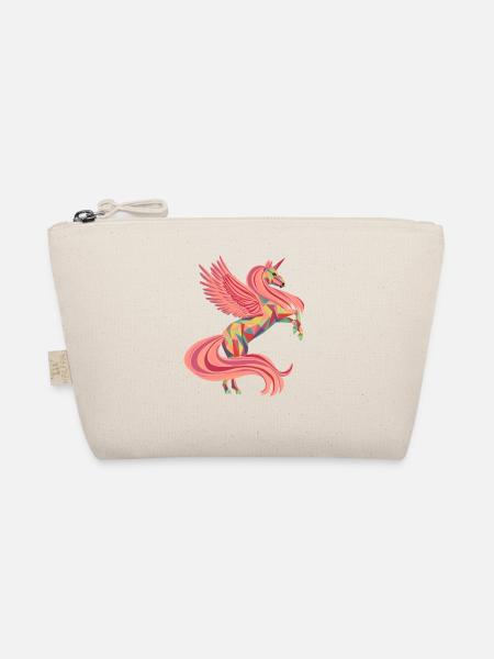 Enchanting unicorn in pink orange - Organic Pouch - nature - Front