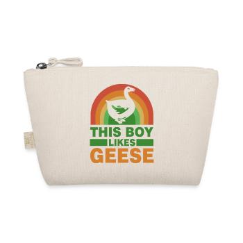 Boy Likes Cute Geese Funny Saying Nature Goose - Organic Pouch - nature - Front