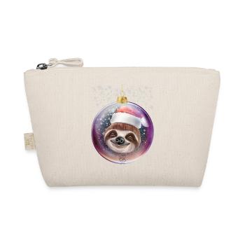 Funny Sloth Christmas Snow - Organic Pouch - nature - Front