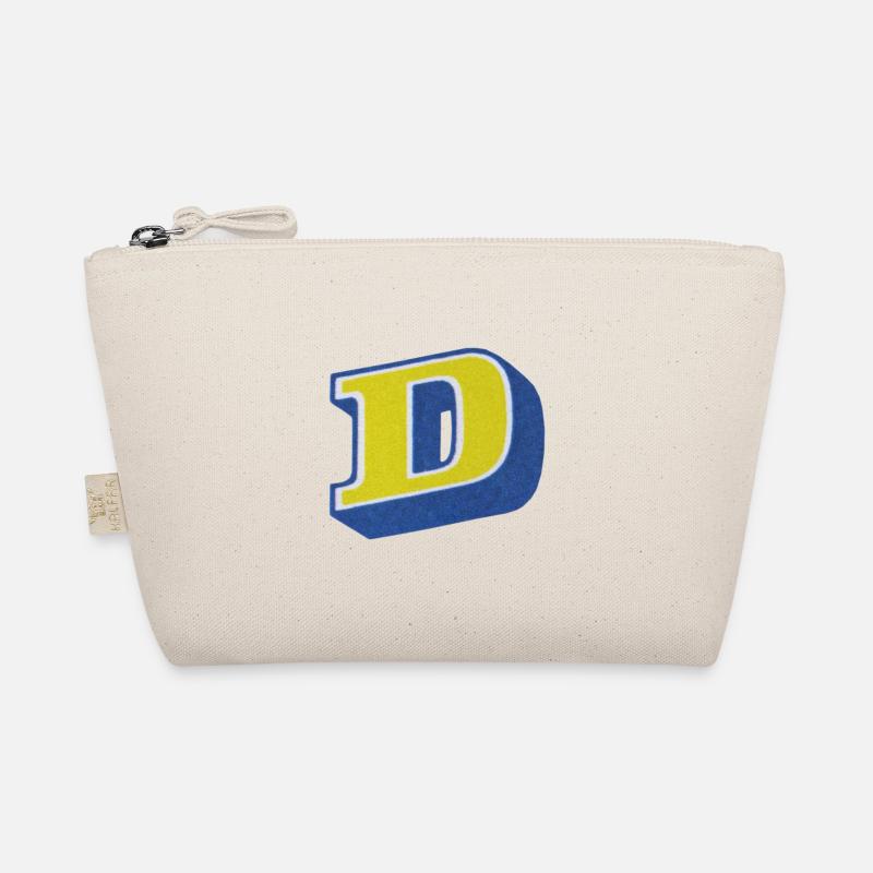 letter D Typography Organic Pouch
