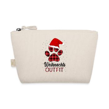 Merry Christmas Weihnachts Outfit mit Hund - Bio-Täschchen - Natur - Vorne