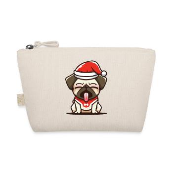 Mops Hund Weihnachtsmann Weihnachten Mops Geschenk - Bio-Täschchen - Natur - Vorne